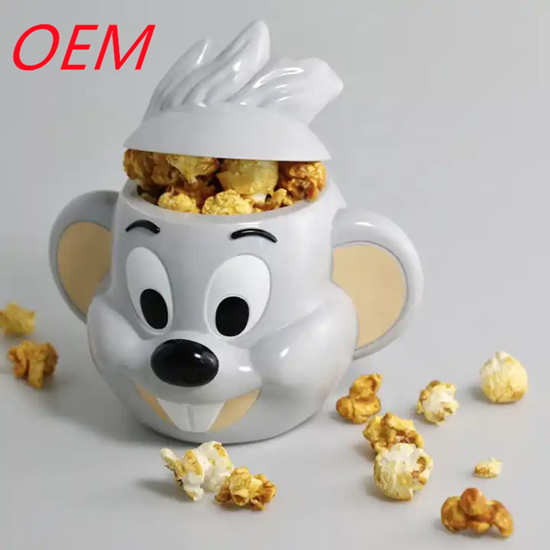 OEM factory Custom Plastic Popcorn Container Theater Snack Cup Holder Popcorn Container Bucket with Lid