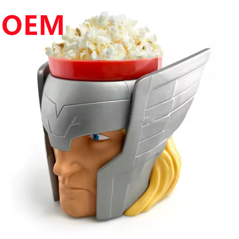 OEM factory Custom Plastic Popcorn Container Theater Snack Cup Holder Popcorn Container Bucket with Lid